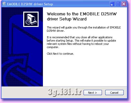 مراحل قدم بقدم نصب مودم جيبي EMOBILE Huawei D25HW روي Windows XP براي اتصال پورت USB به كامپيوتر-لپ تاپ