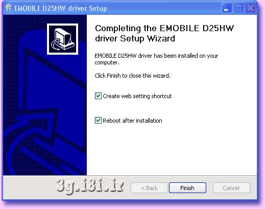 مراحل قدم بقدم نصب مودم جيبي EMOBILE Huawei D25HW روي Windows XP براي اتصال پورت USB به كامپيوتر-لپ تاپ