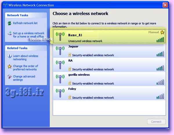 نحوه راه اندازي واي فاي WiFi در Windows XP براي اتصال به روتر جيبي Hame MPR-A1